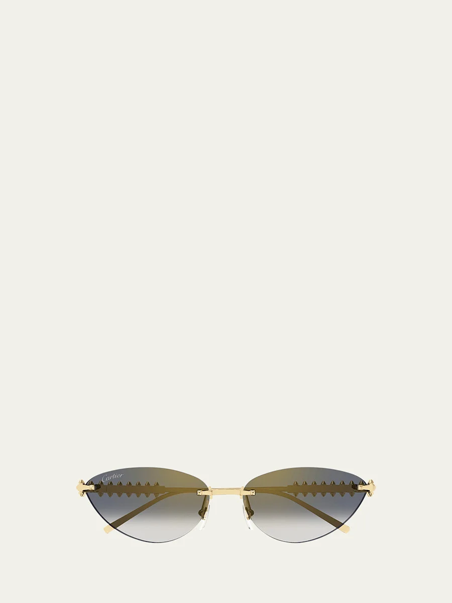 Rimless Metal Cat-Eye Sunglasses - 1