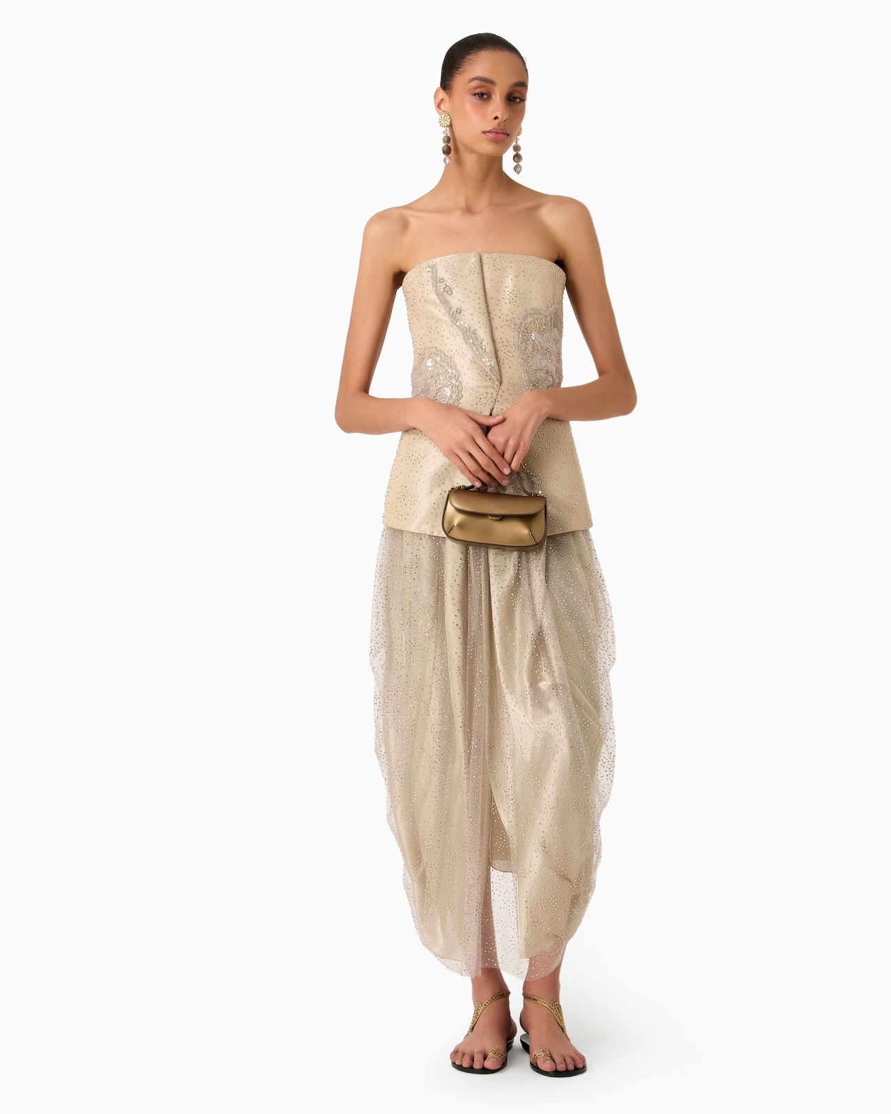 MINI LA PRIMA LAMÉ LEATHER HANDBAG - 6