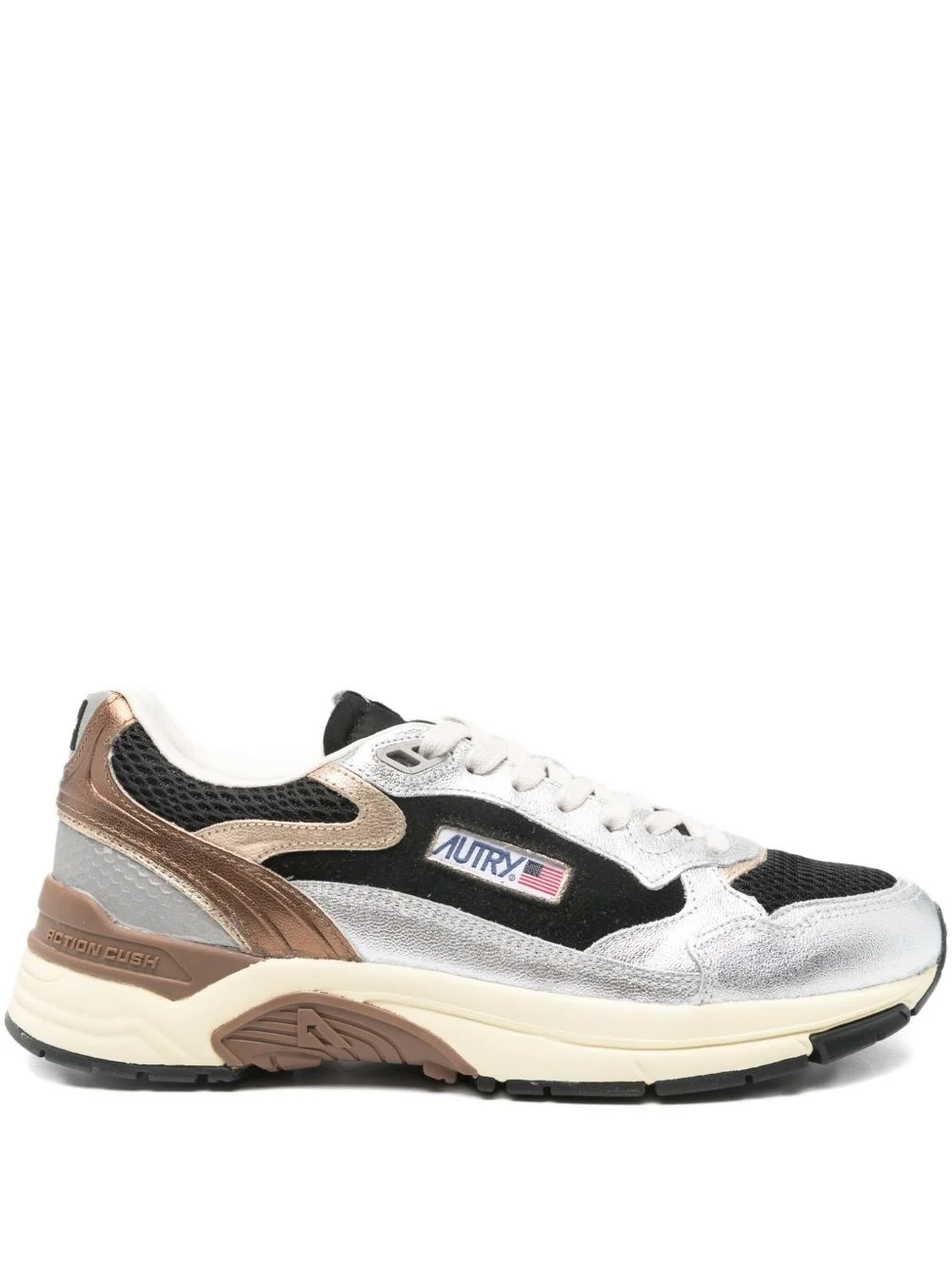 Hyperway metallic leather mesh sneakers - 1