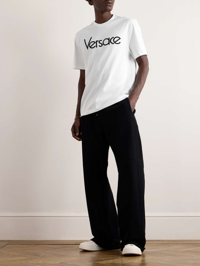 VERSACE Logo-Embroidered Cotton-Jersey T-Shirt outlook