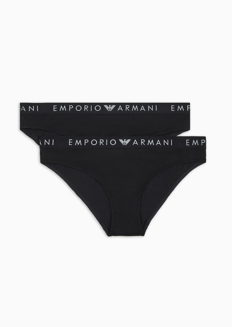 Two-pack of ASV Iconic organic-cotton briefs with logo waistband 1