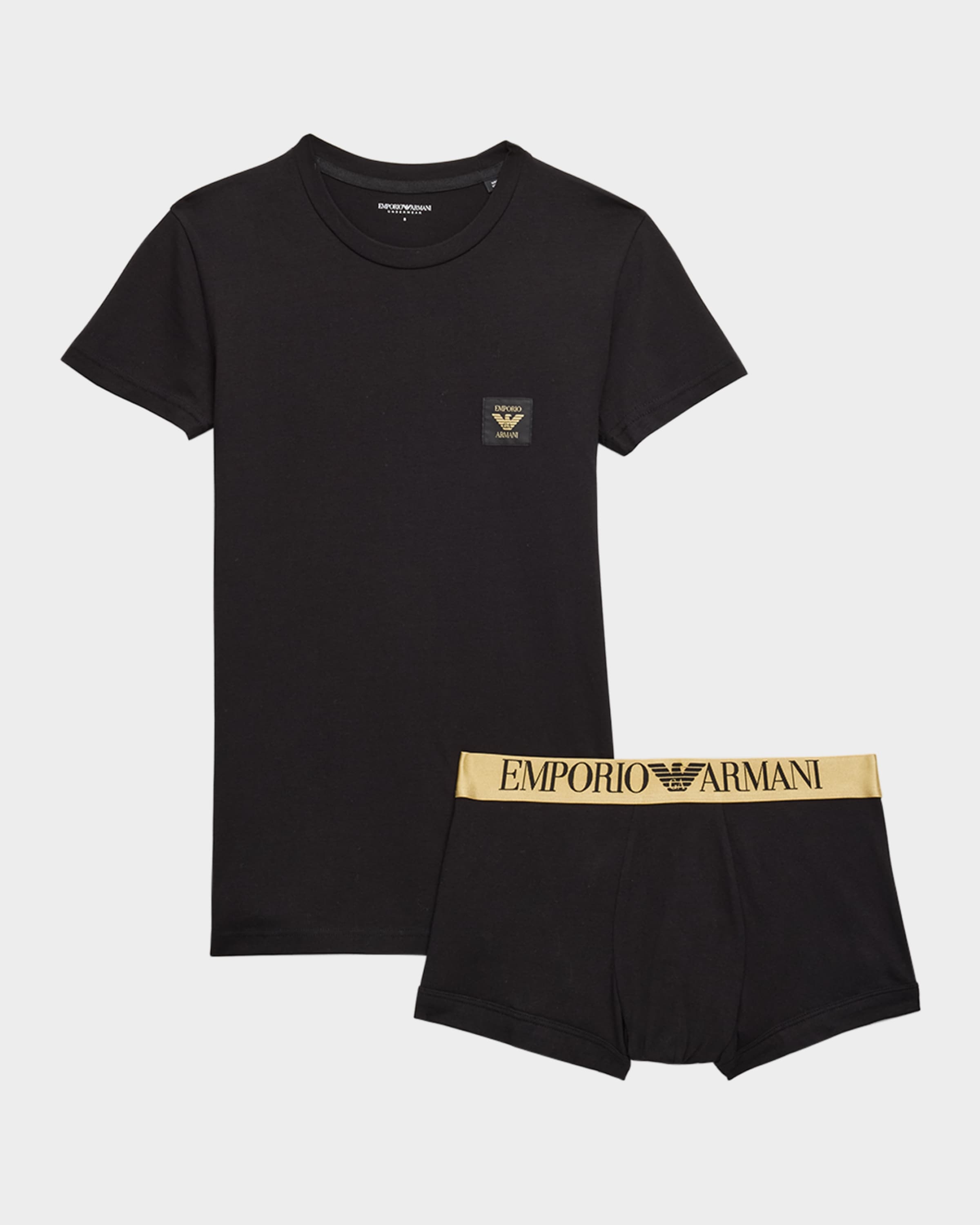 Men's Shiny Logo T-Shirt and Trunk Set - 1