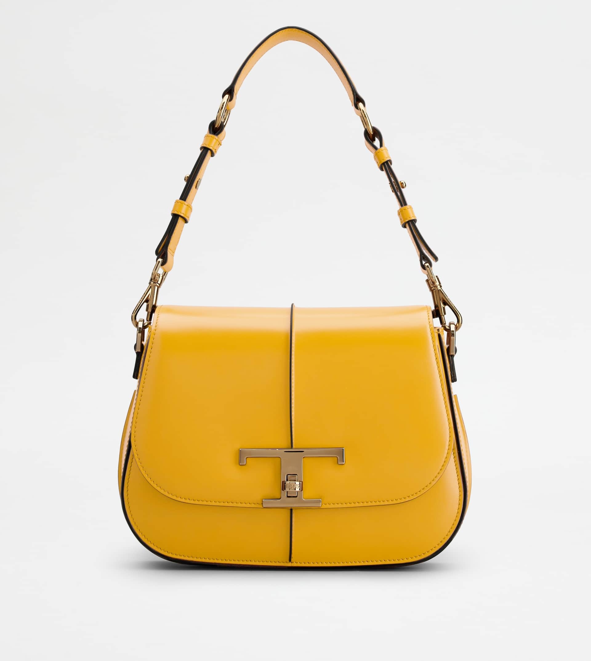 T TIMELESS SHOULDER BAG IN LEATHER MINI - YELLOW - 1