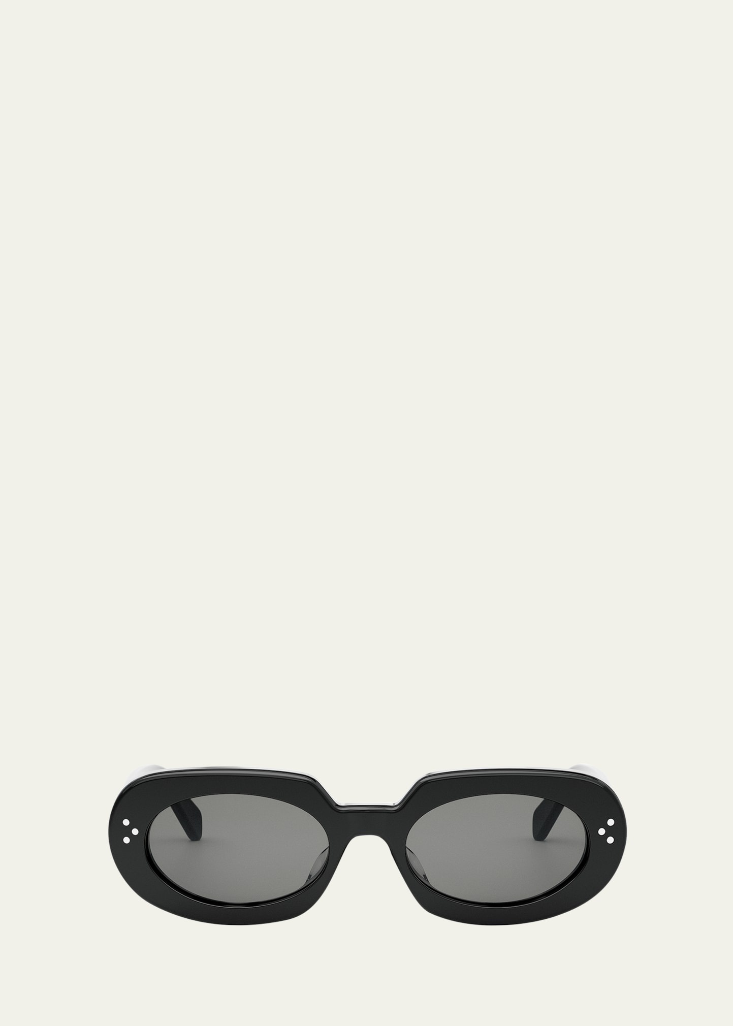 Bold 3 Dots Acetate Oval Sunglasses - 1