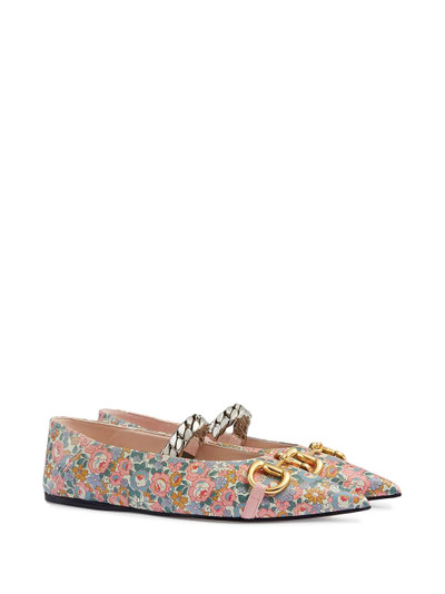 GUCCI Exclusive floral-print ballerina shoes outlook