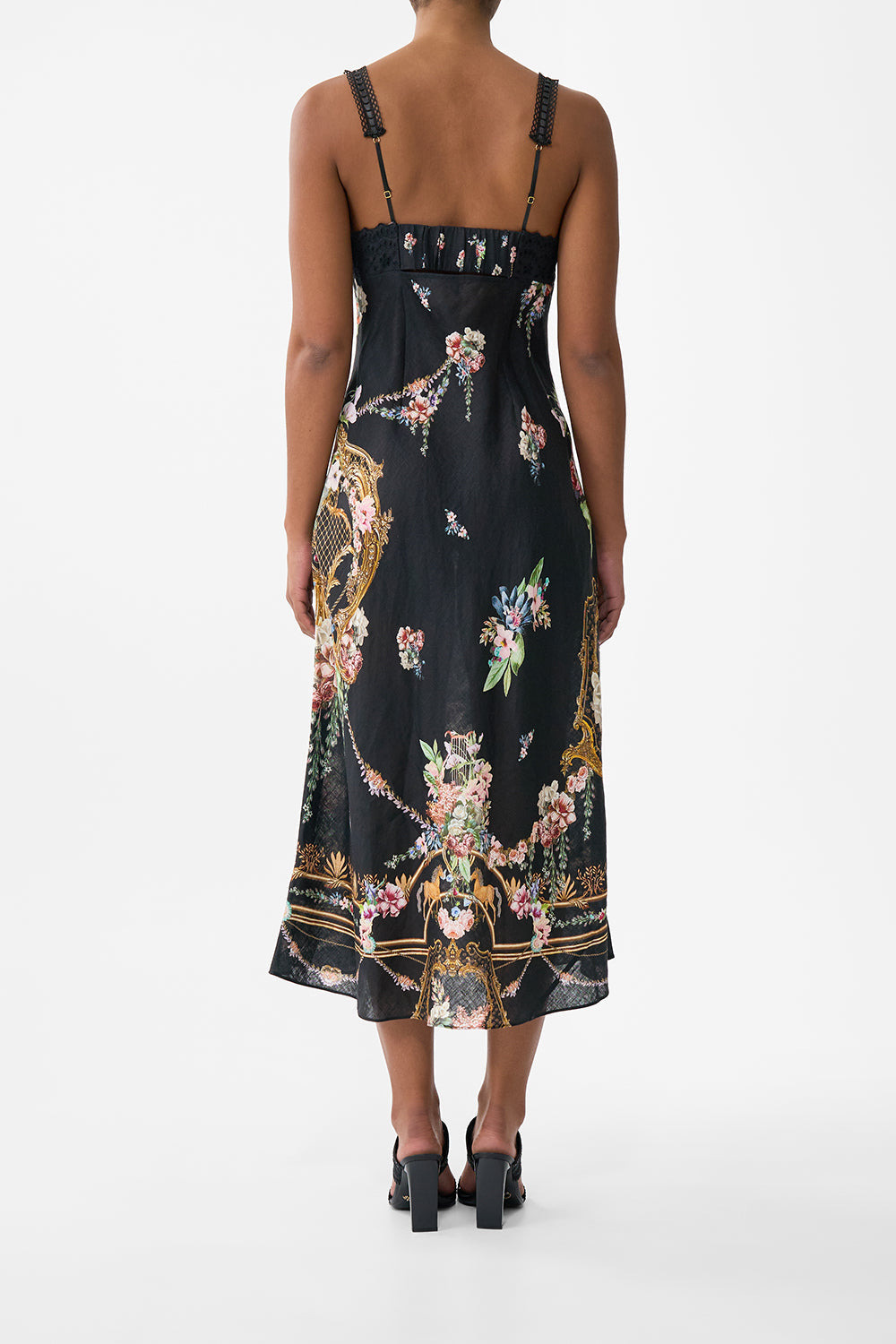 EMBROIDERED BODICE BIAS DRESS - 3