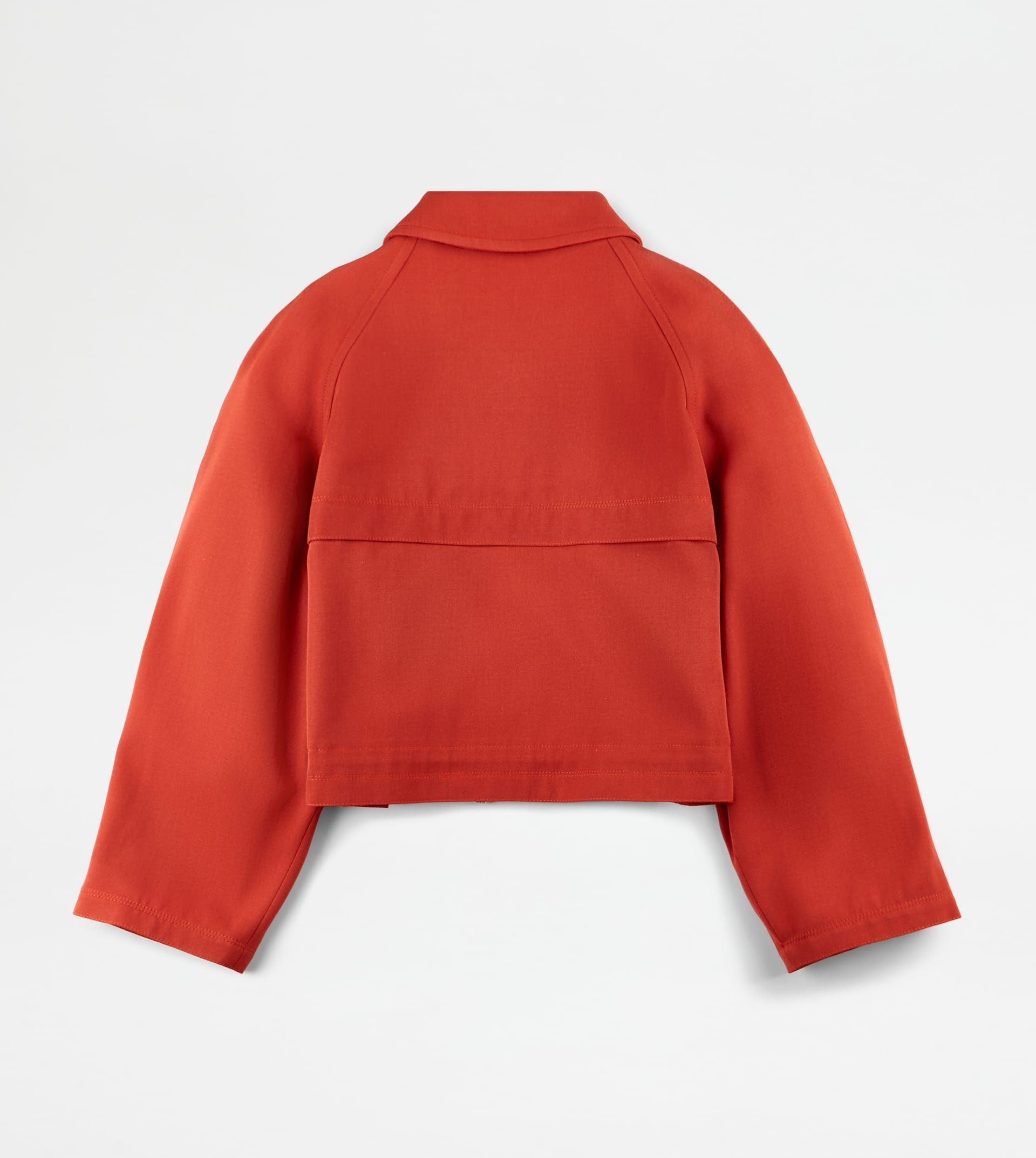 CROPPED SAFARI JACKET IN WOOL - RED - 8