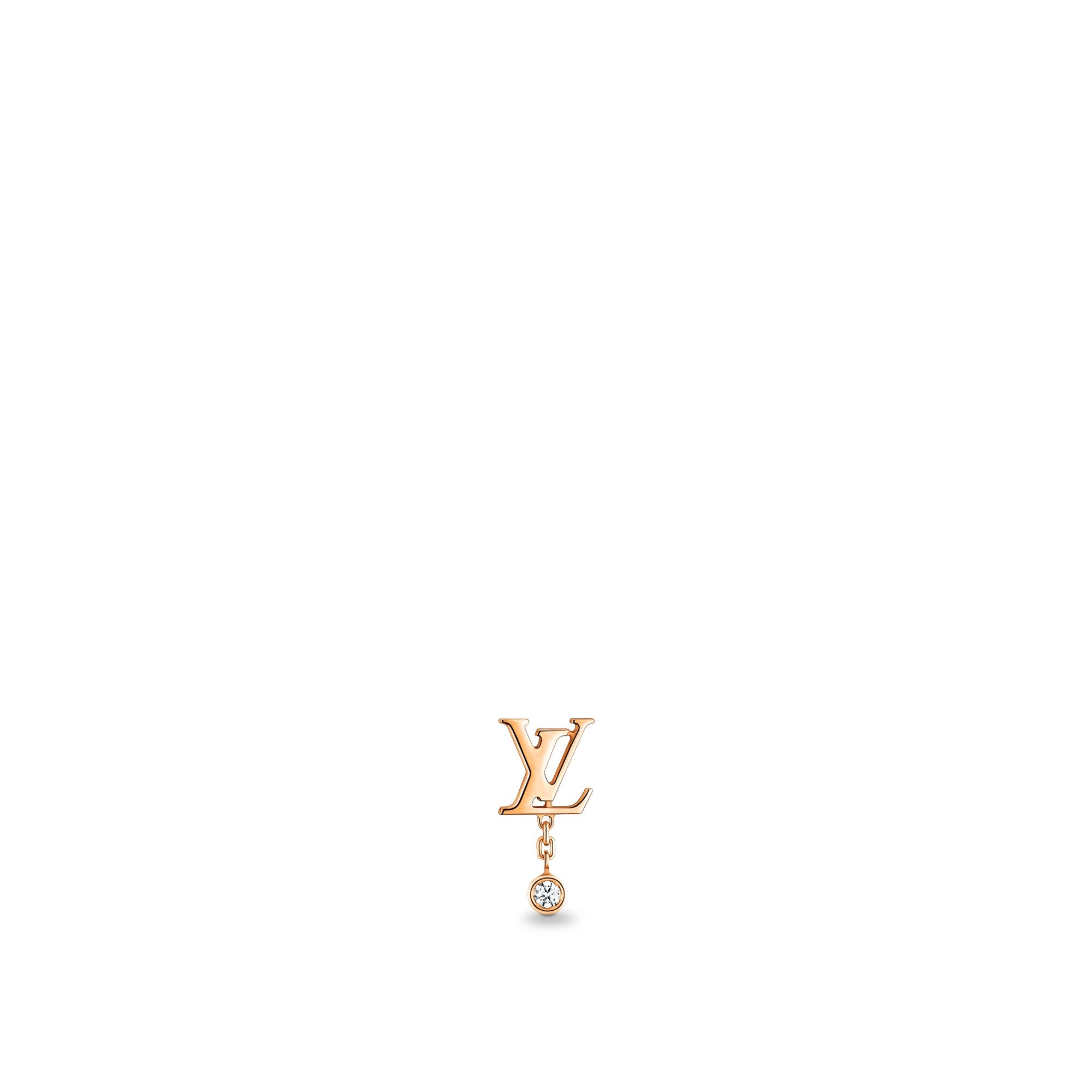 Idylle Blossom LV Ear Stud, Pink Gold And Diamond - Per Unit - 1