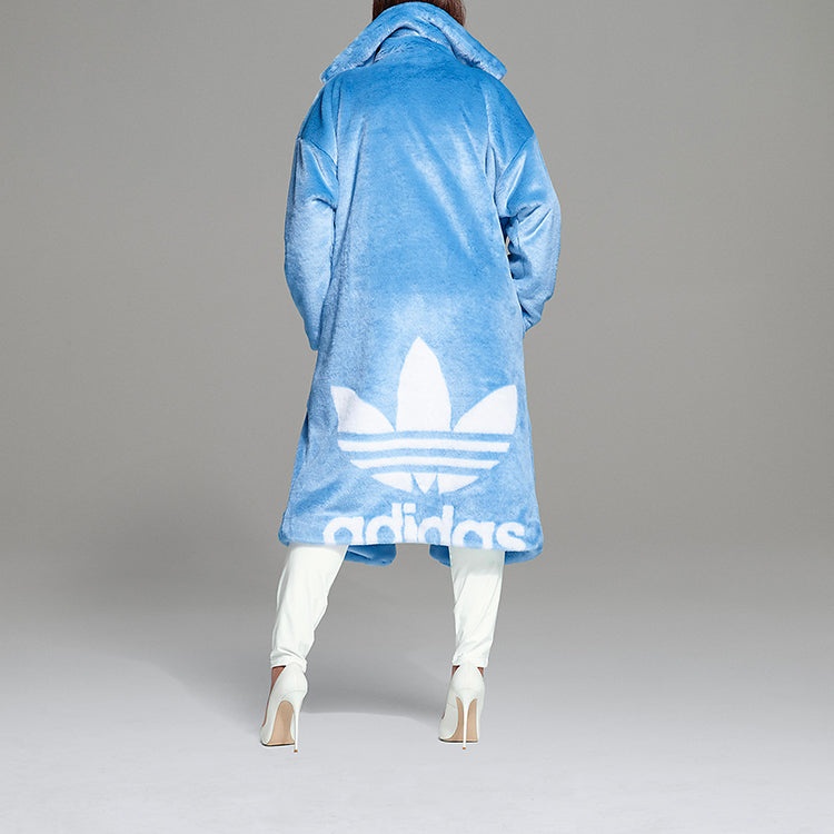 adidas originals x Ivy Park Crossover Plush Long Large Jacket Couple Style Blue H18983 - 4