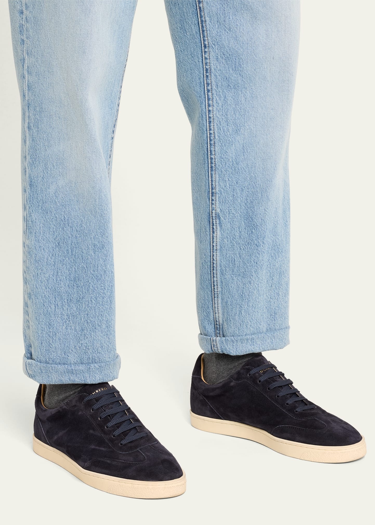 Men's Suede T-Toe Low-Top Sneakers - 2