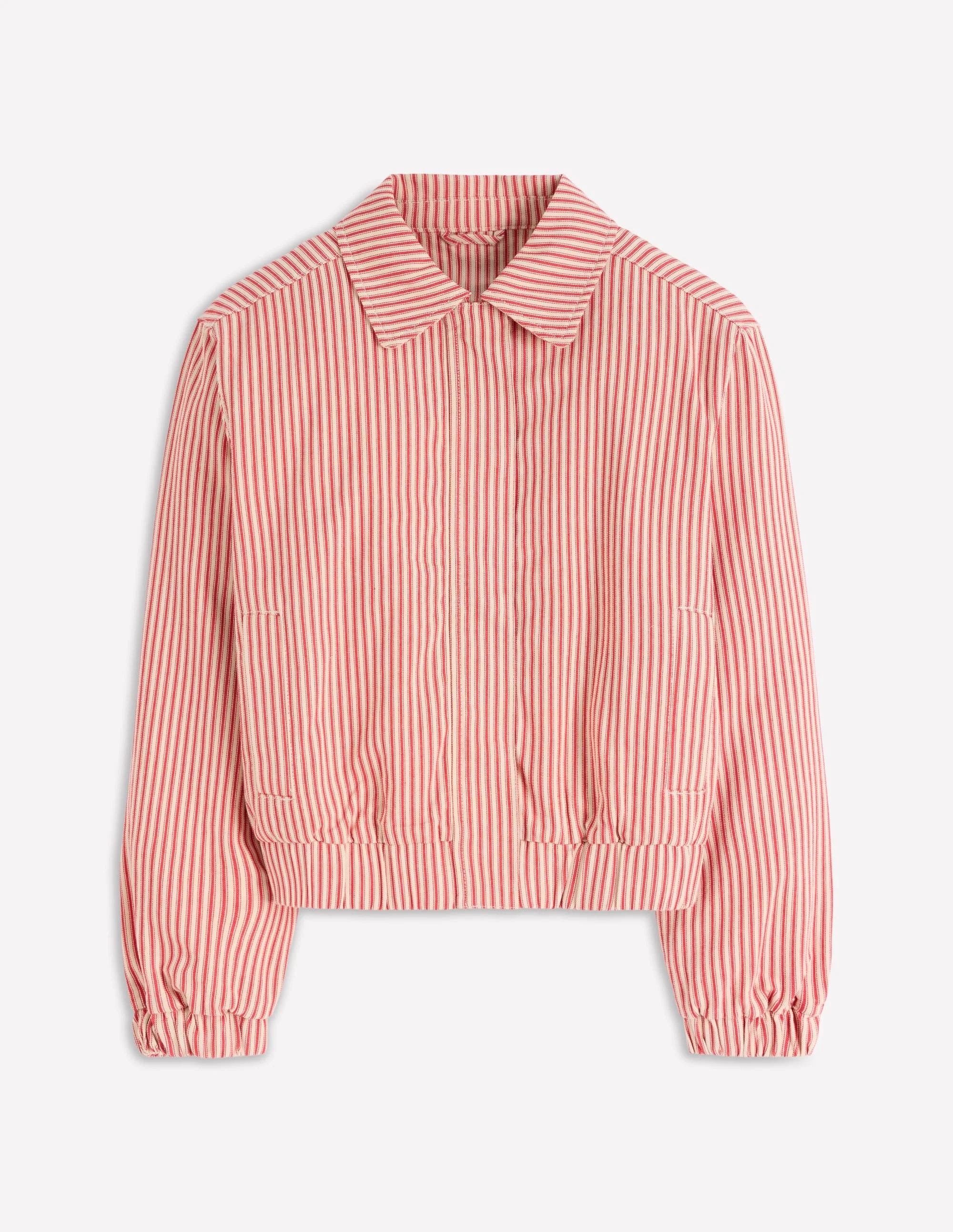 Harrington Jacket-Red Tram Stripe - 1