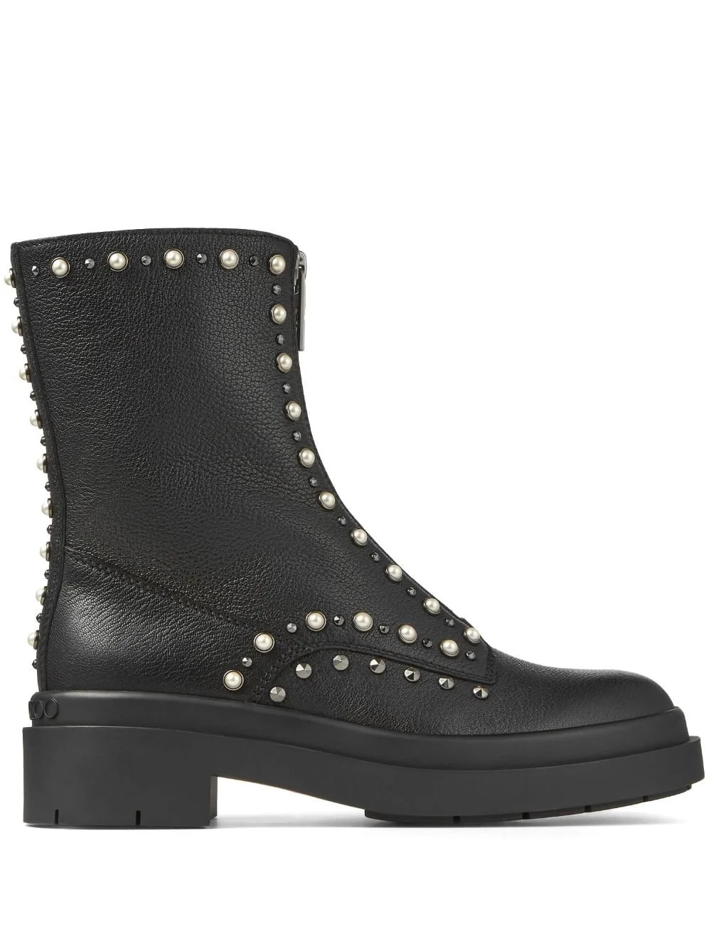 Nola crystal-embellished leather boots - 1