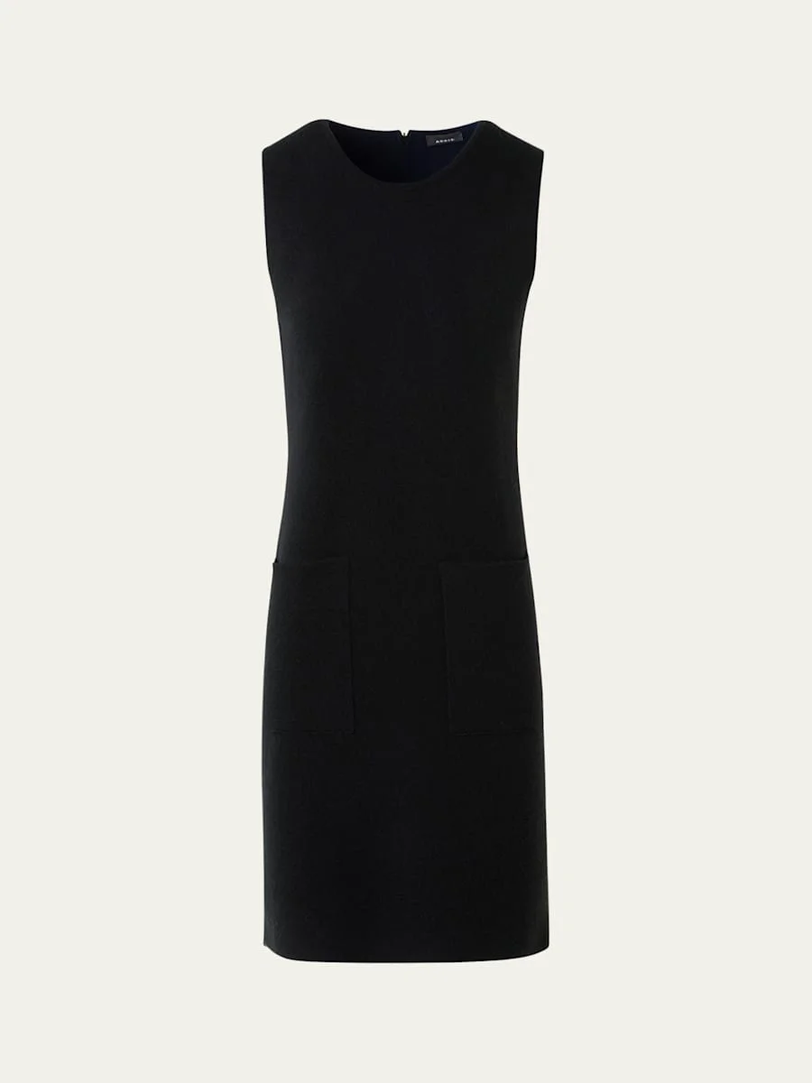 Cashmere Double-Face Knit Sleeveless Dress - 1