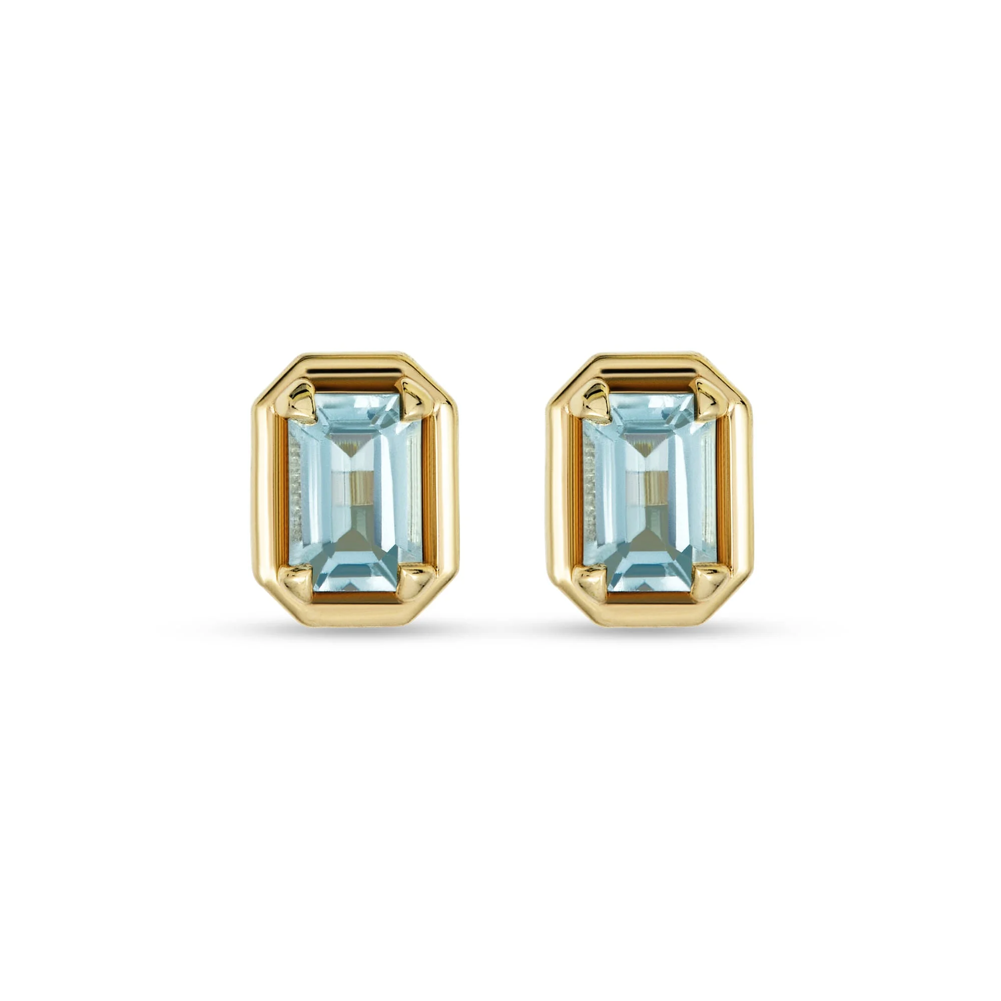 Birthstone Emerald Cut Bonbon Studs - 1