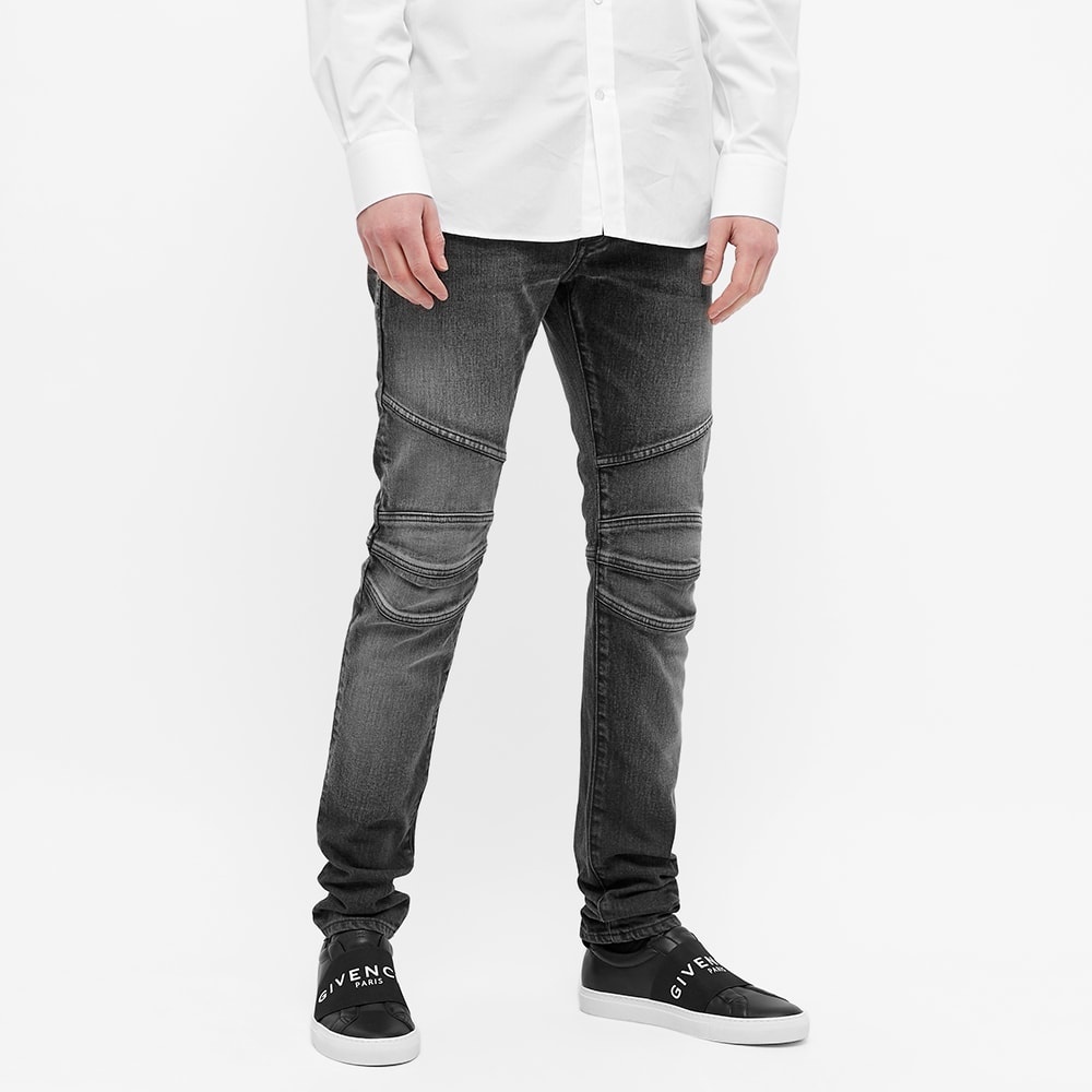 Balmain B Embroidered Washed Biker Jean - 6