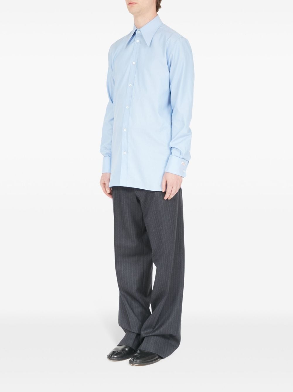 oversized-collar cotton shirt - 6