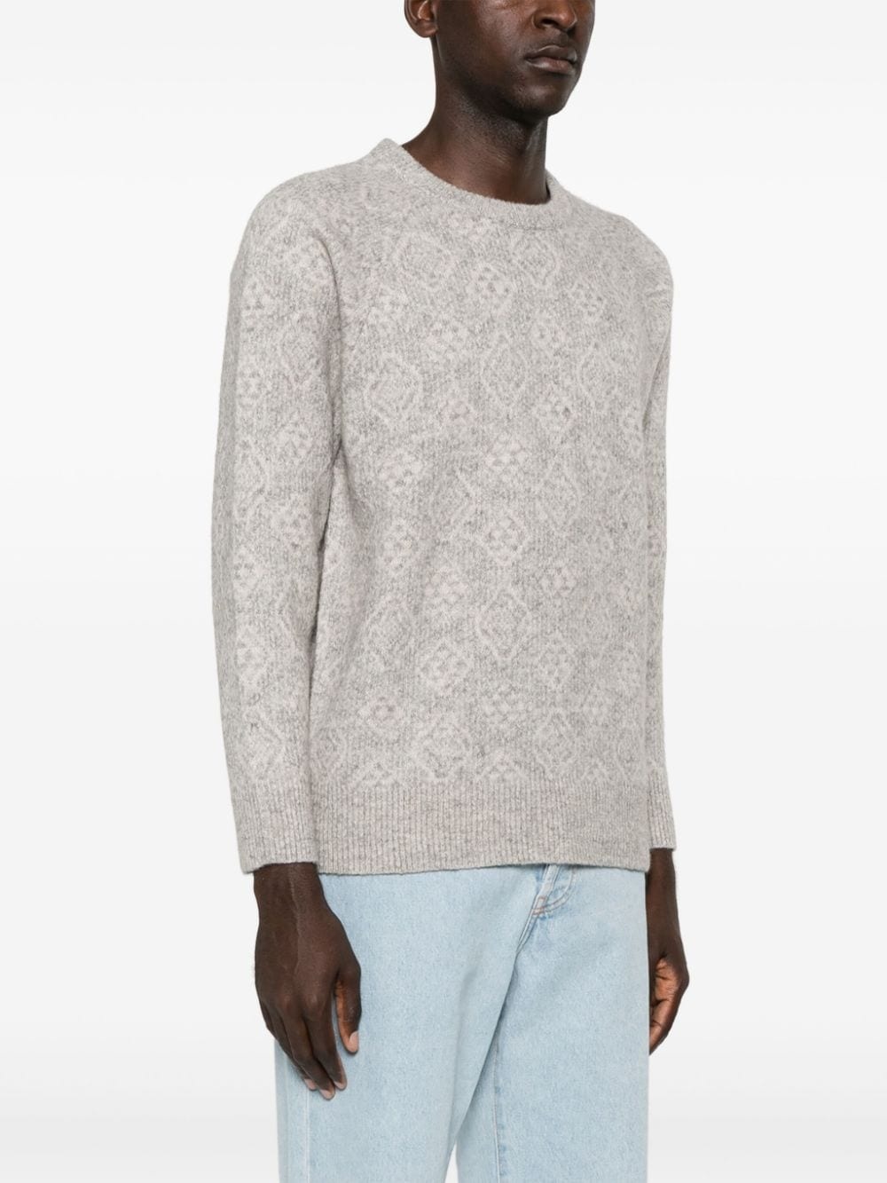 brushed intarsia-knit jumper - 3