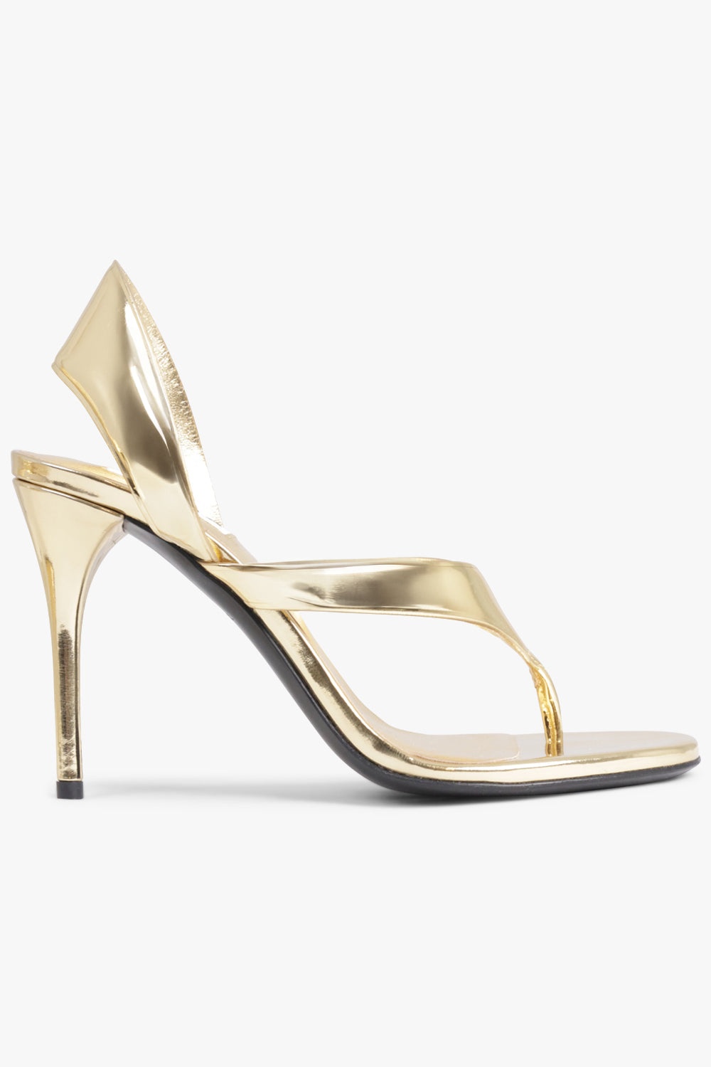 THONG 90MM SANDAL HEEL | MIRROR GOLD - 2