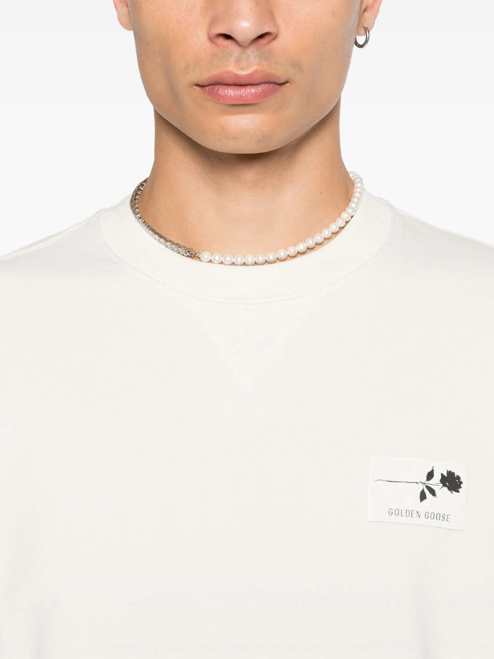 Golden Goose Rose-embellished Cotton Sweatshirt - 3