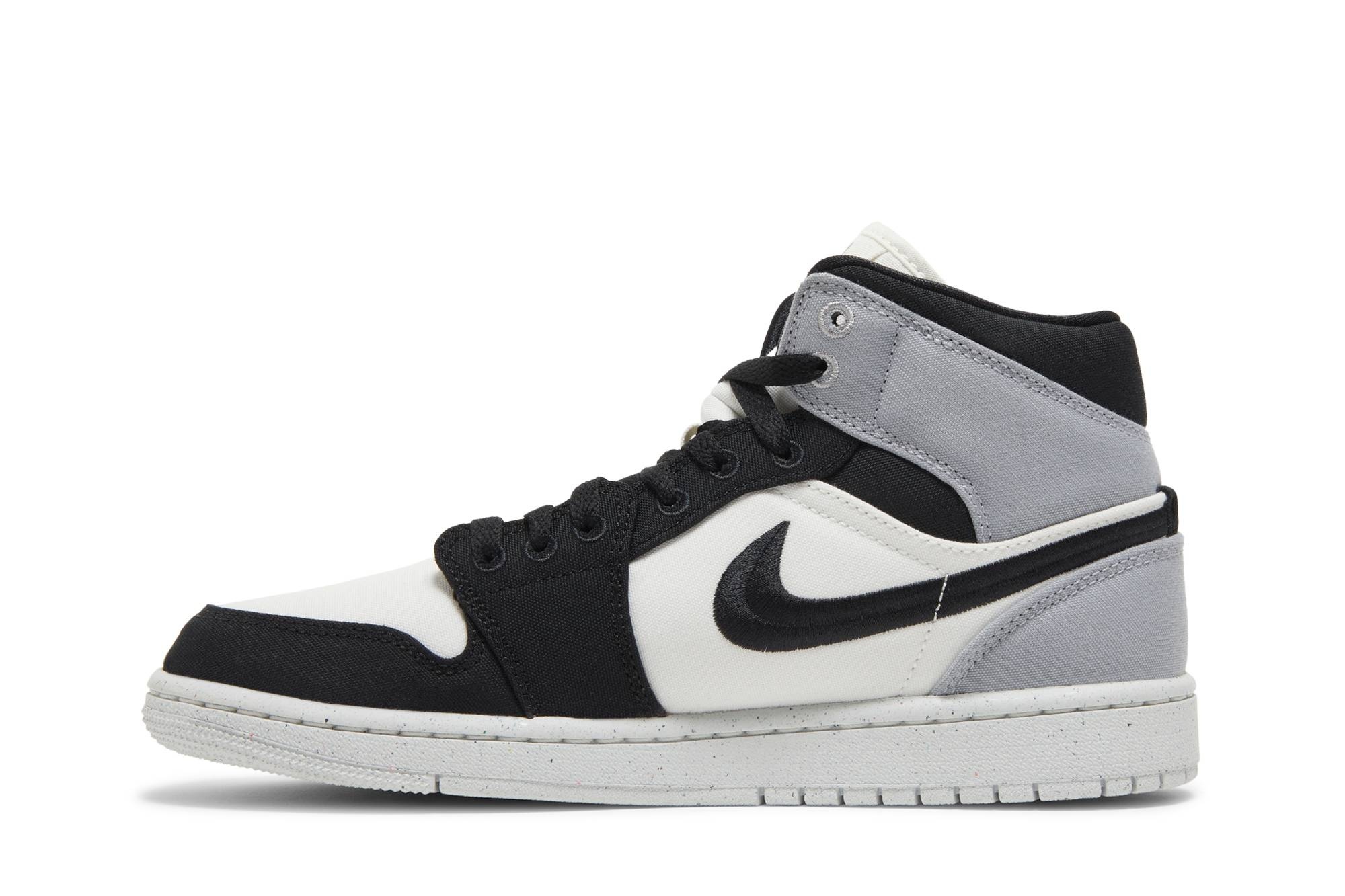 Wmns Air Jordan 1 Mid SE 'Light Steel Grey Canvas' - 3