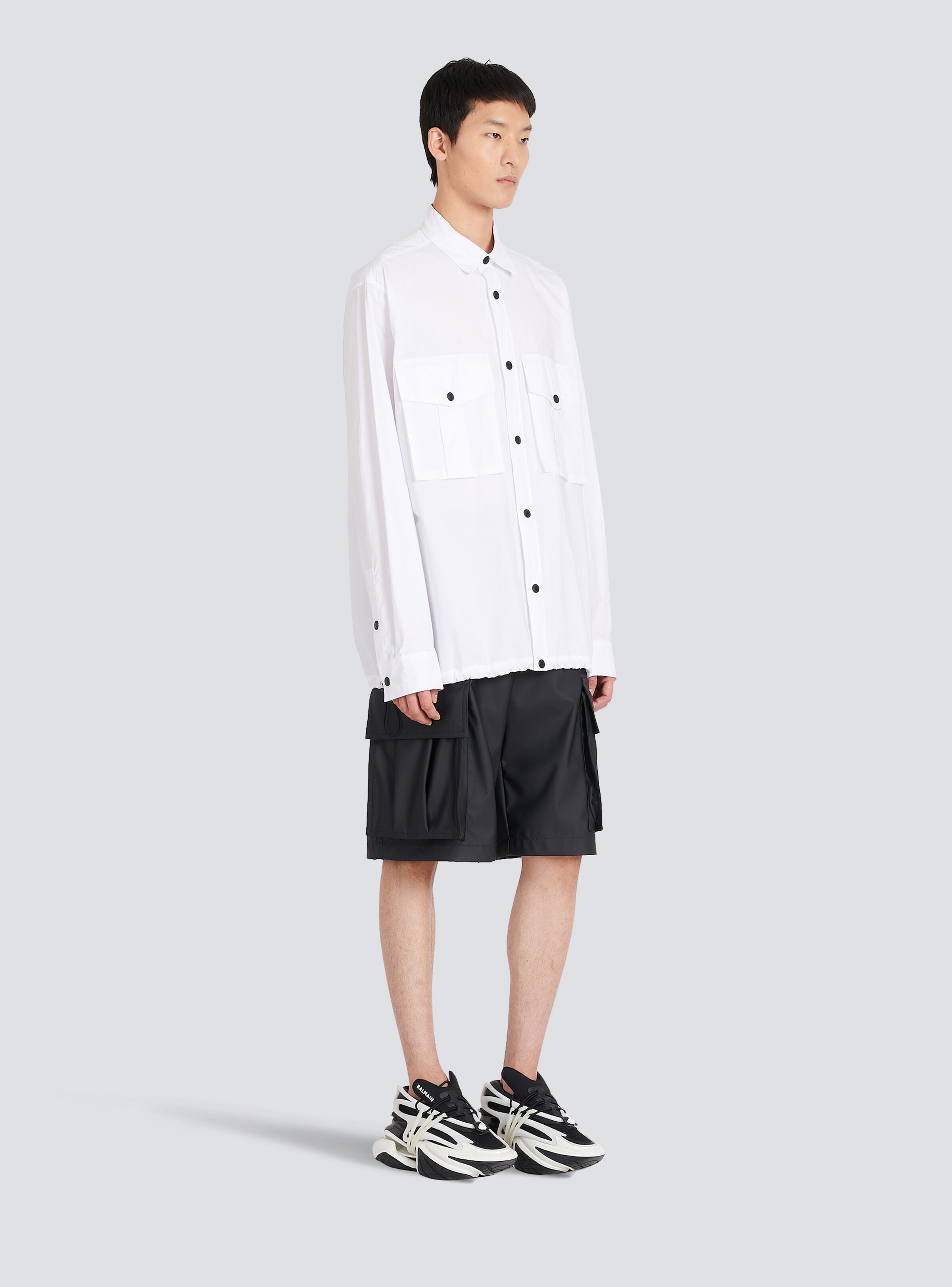 Nylon shirt with Balmain monogram - 5
