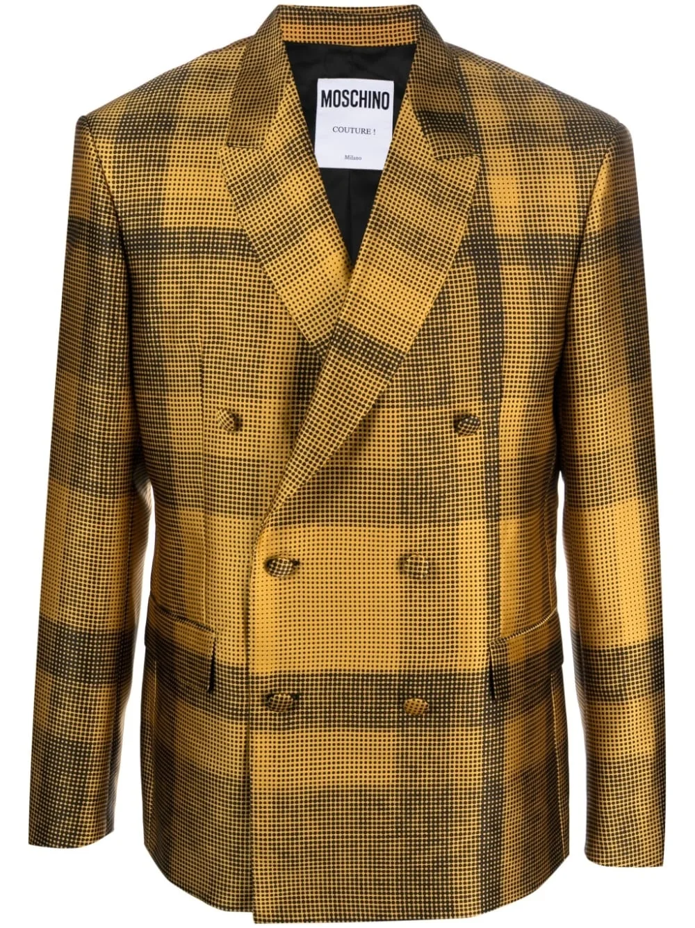 plaid-check double-breasted blazer - 1