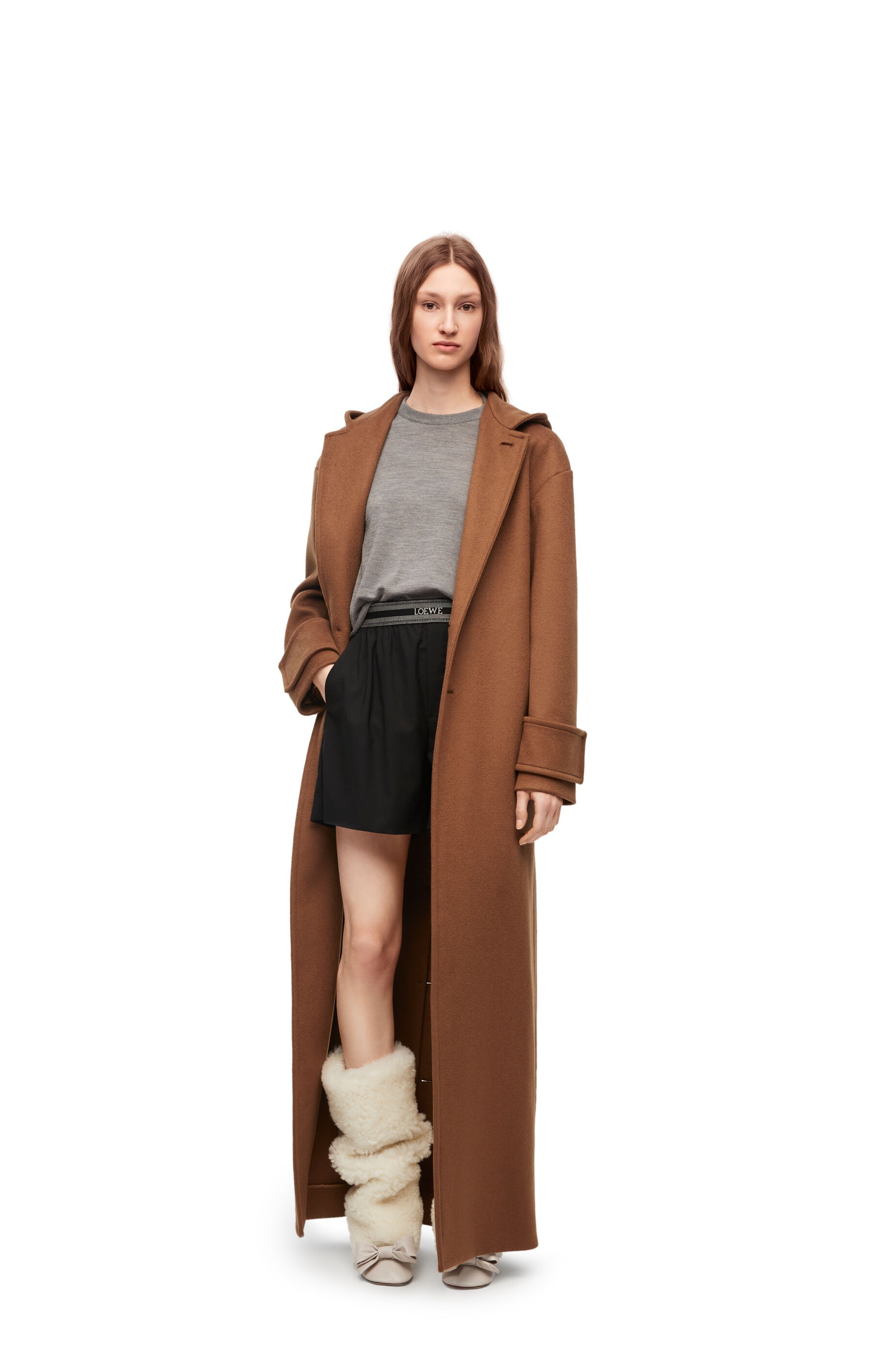 Hooded coat in cashmere - 2