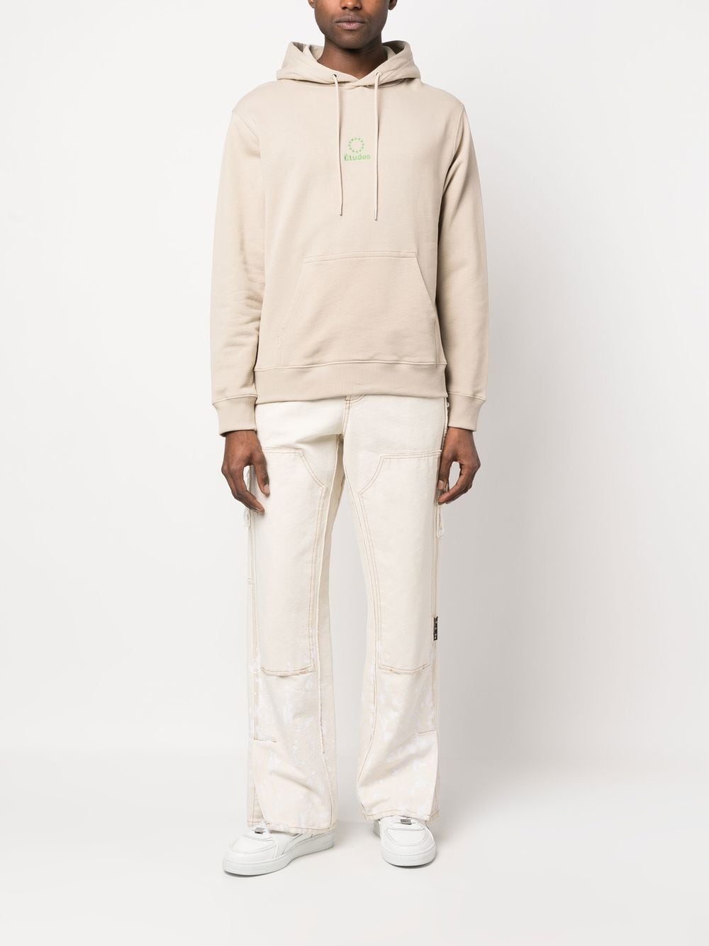 logo-embroidered organic cotton hoodie - 2