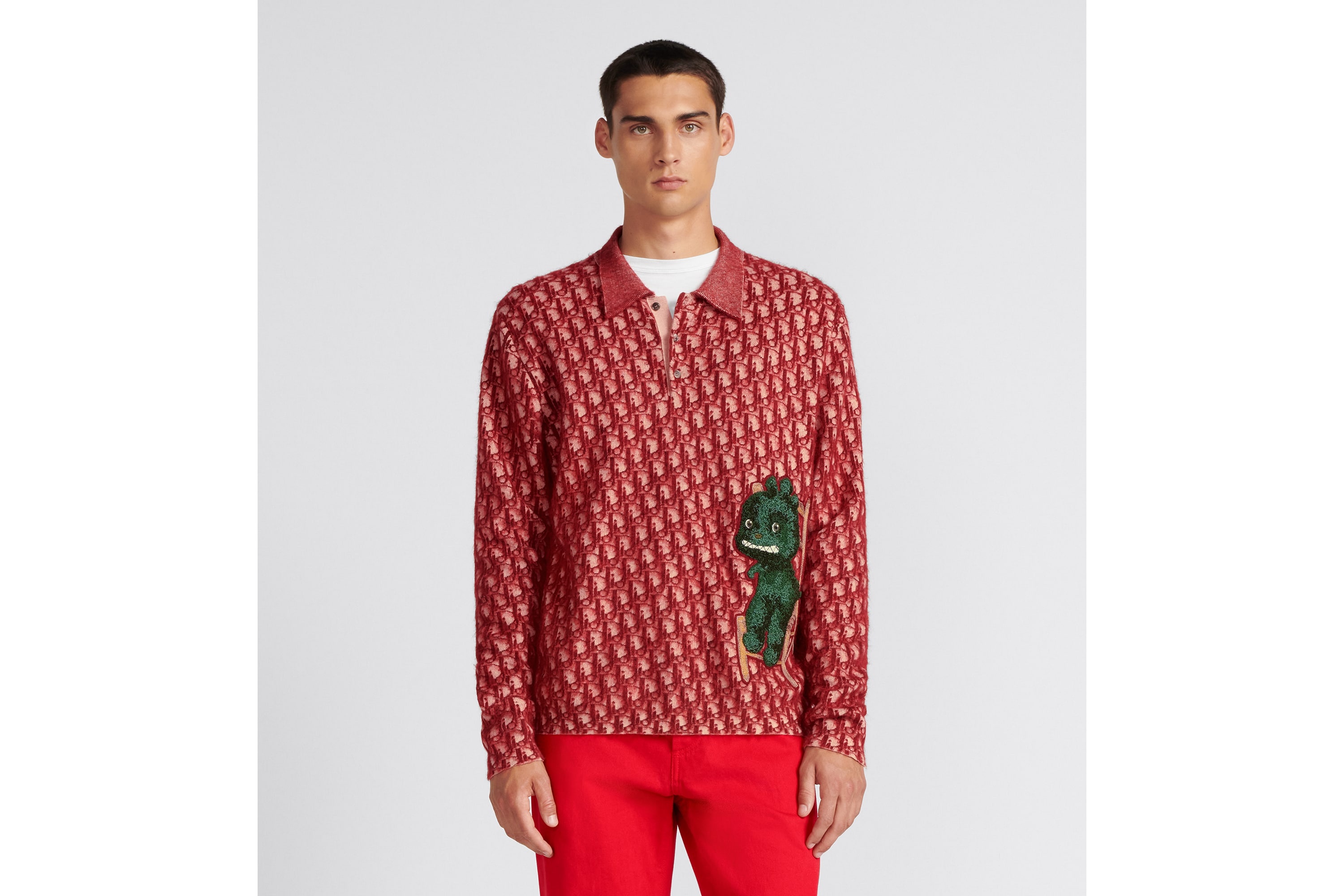 DIOR AND OTANI WORKSHOP Long-Sleeved Polo Shirt - 4