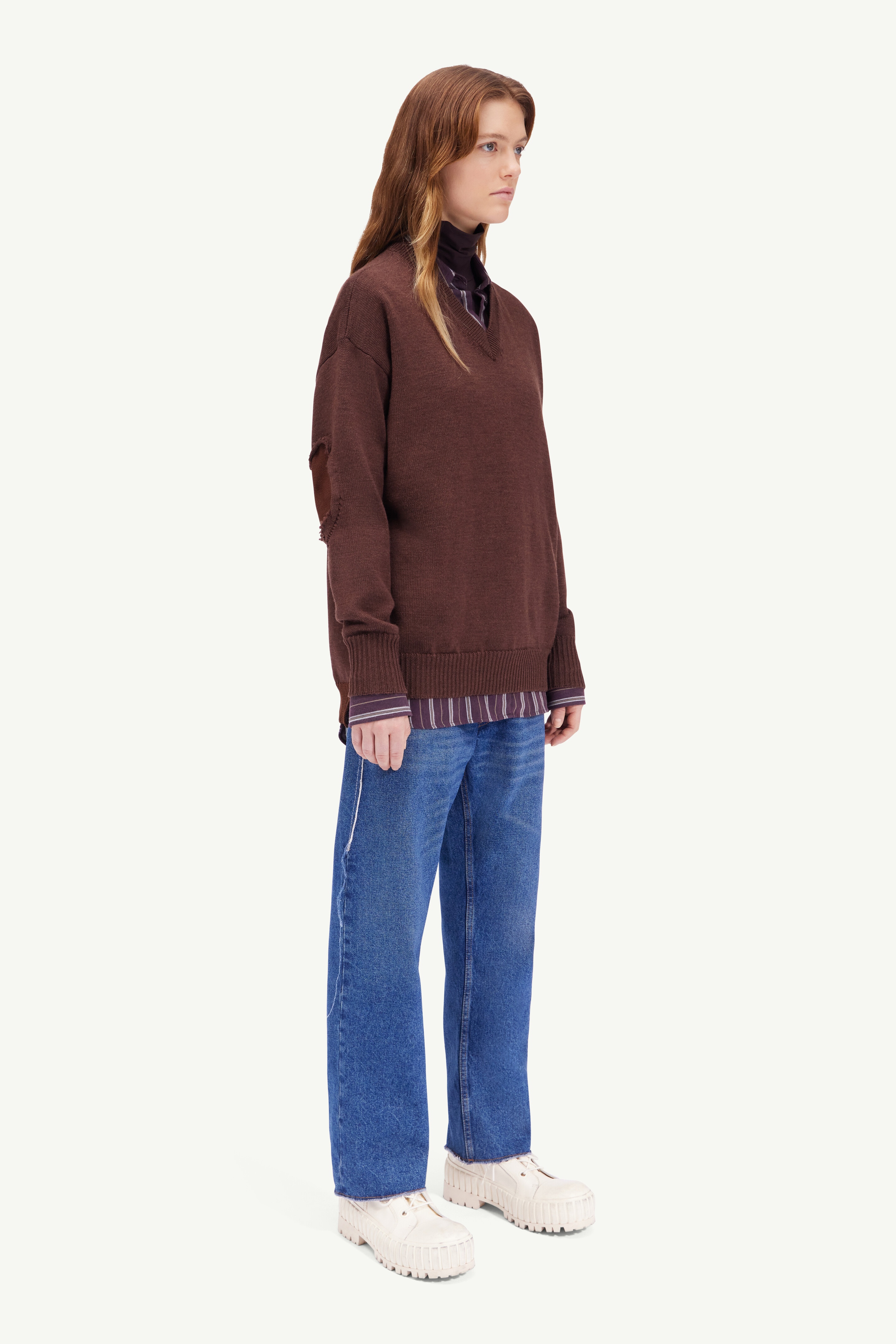 6 logo elbow patch sweater - 3