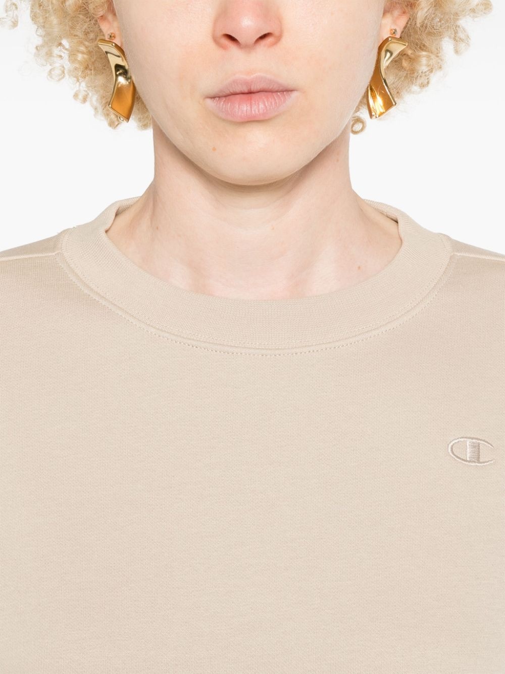 embroidered-logo crew-neck sweatshirt - 5