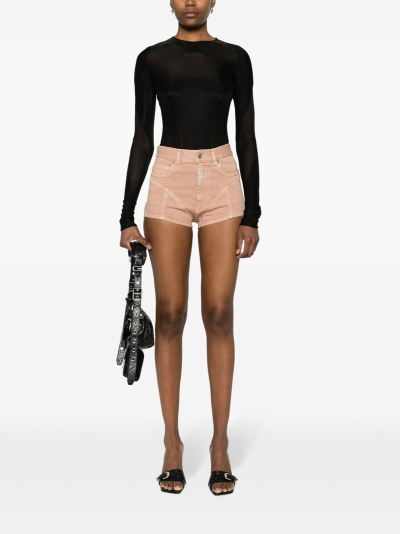MUGLER mid-rise skinny denim shorts outlook