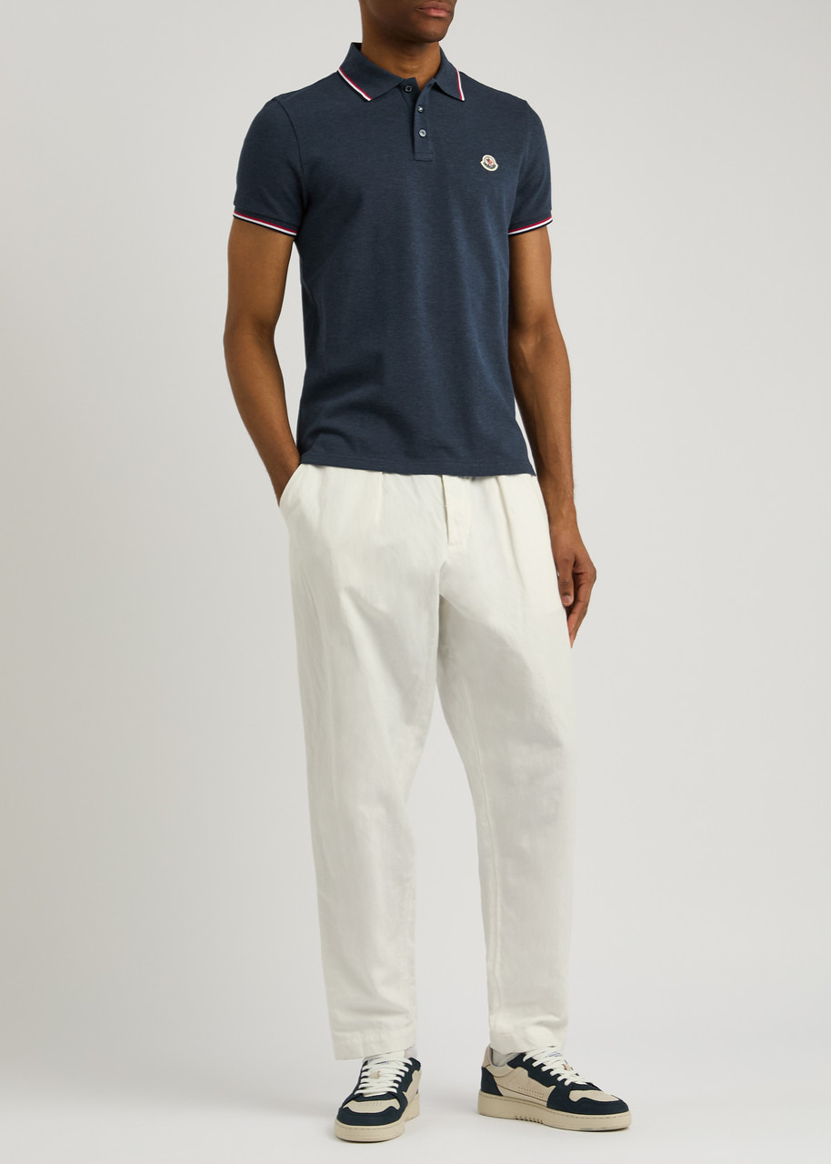Moncler Logo-appliquéd Piqué Cotton Polo Shirt - 4