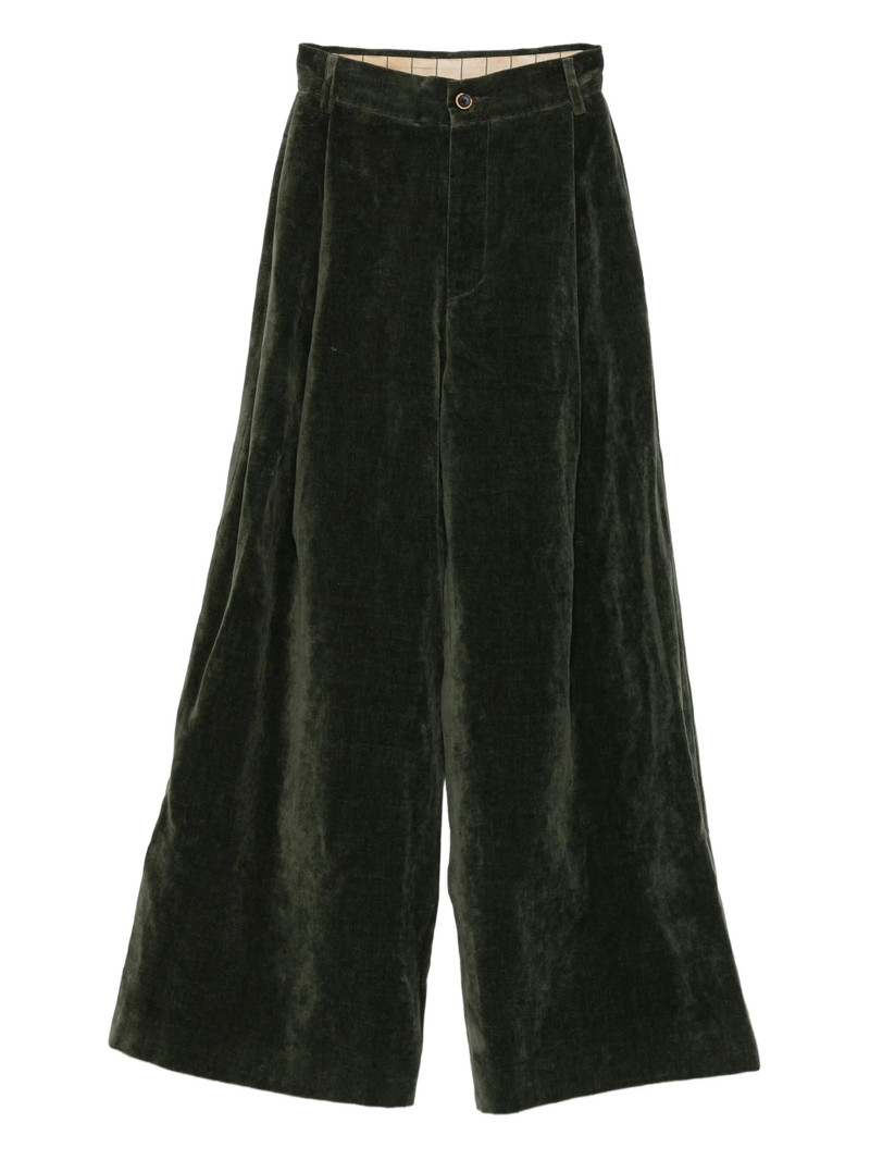 Uma Wang Pleated Velvet Trousers 1