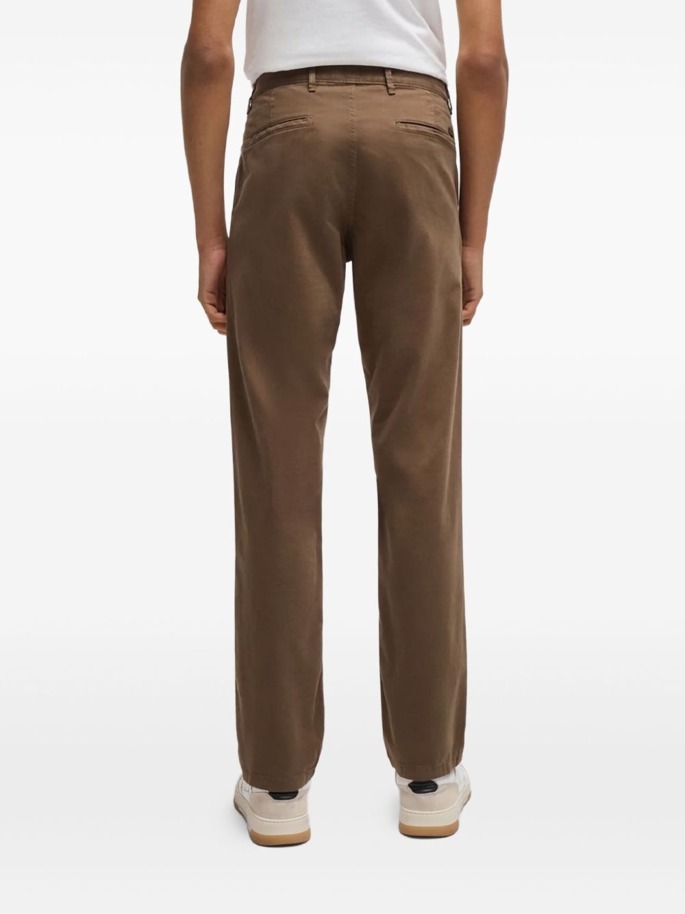 logo-patch chino trousers - 3