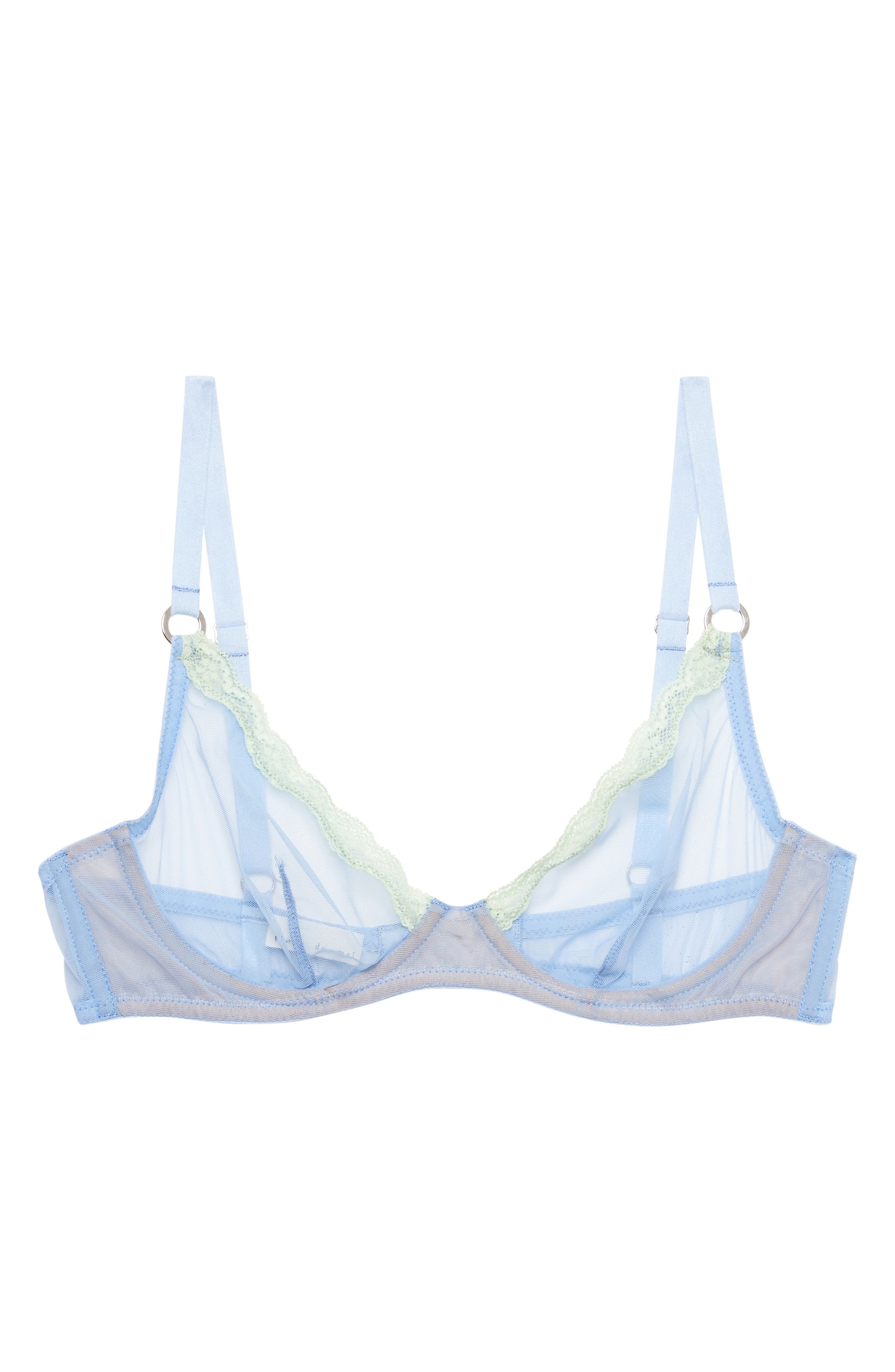 Fleur Du Mal Sheer Tulle Demi Bra in Daydream at Nordstrom - 4