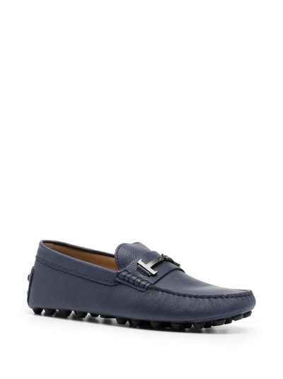 Tod's logo-plaque leather loafers outlook