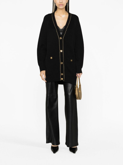 VERSACE button-fastening long-sleeve cardigan outlook