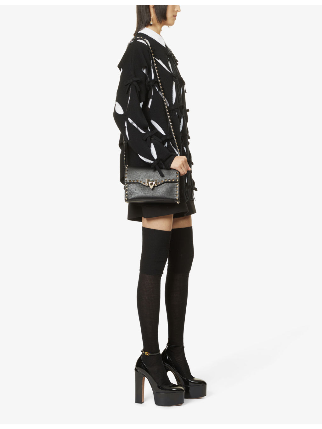 Rockstud leather crossbody satchel - 2