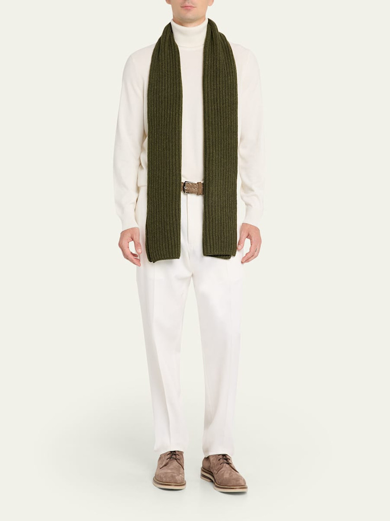 Loro Piana Men's English Cashmere Rib Scarf outlook