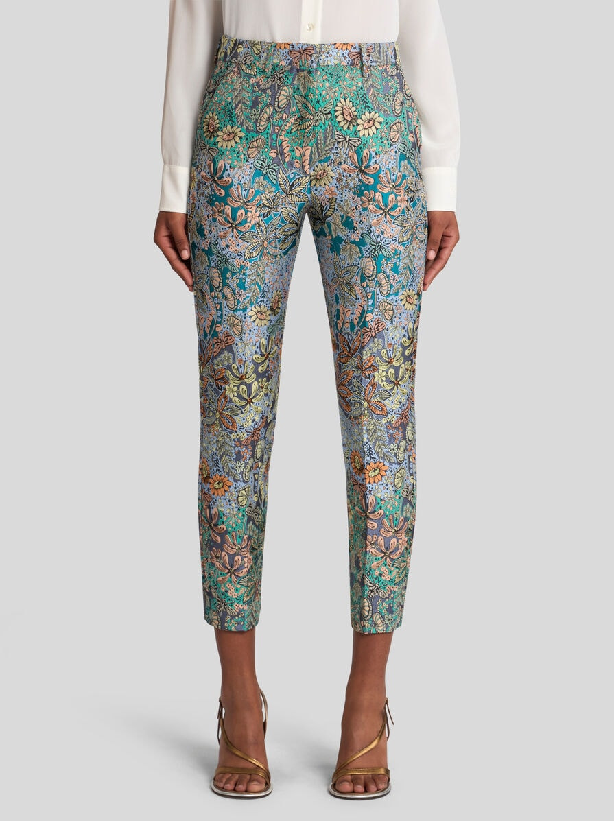FLORAL CIGARETTE TROUSERS - 2