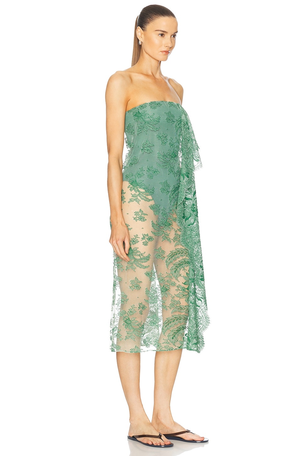 Floating Lace Strapless Dress - 2