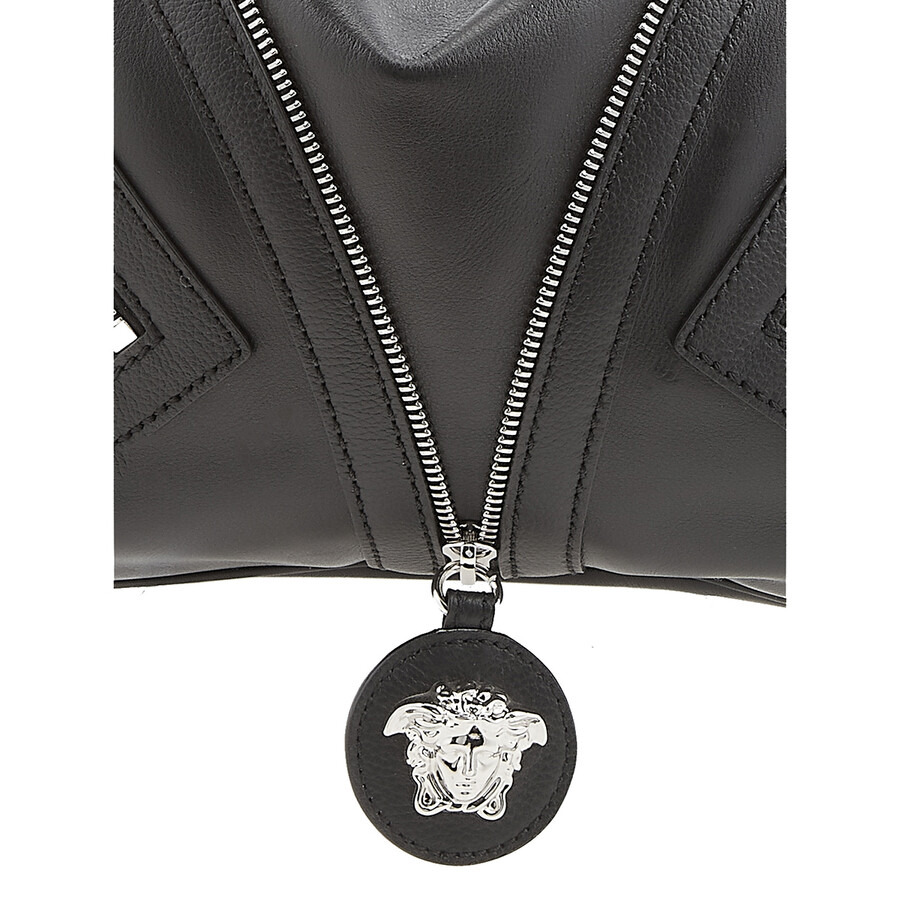 Open Box - Versace Black Repeat Hobo Bag - 4