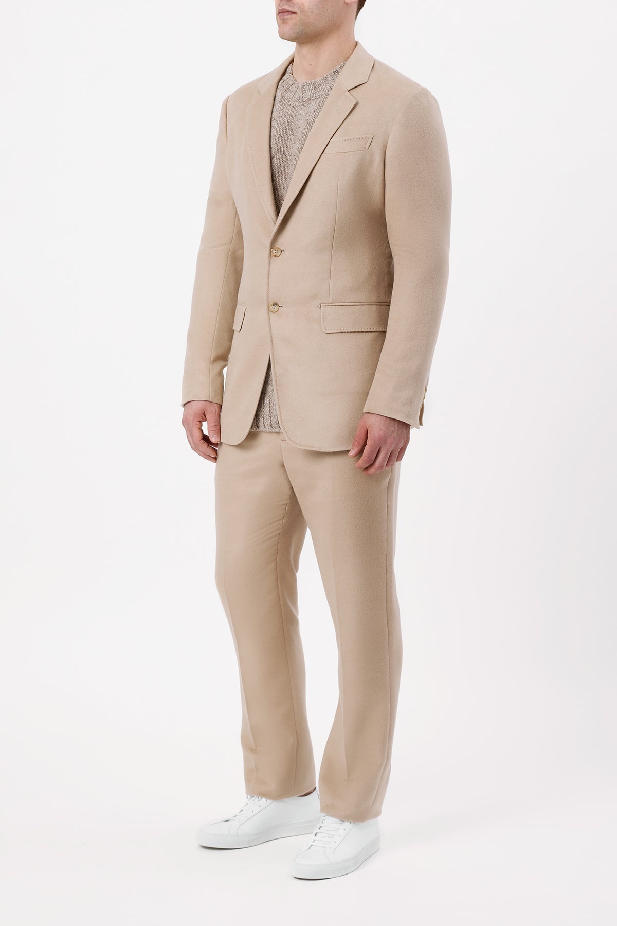 Irving Jacket in Camel Winter Silk - 3