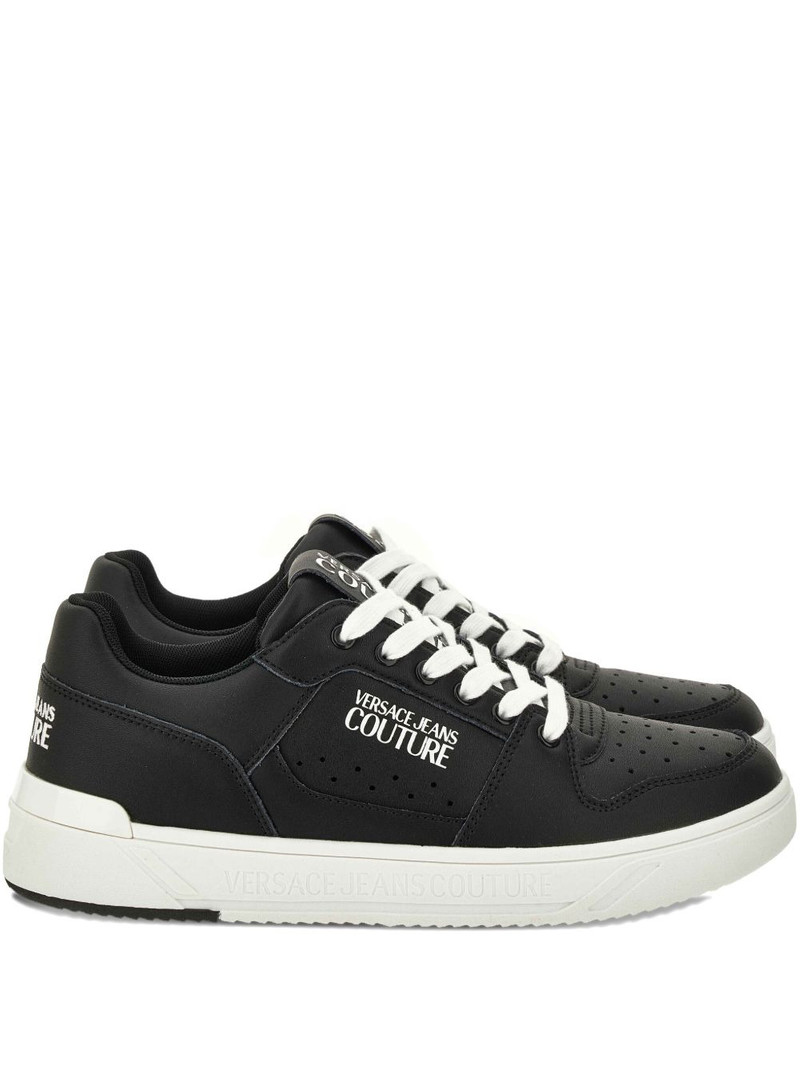 logo-detailed leather sneakers 1
