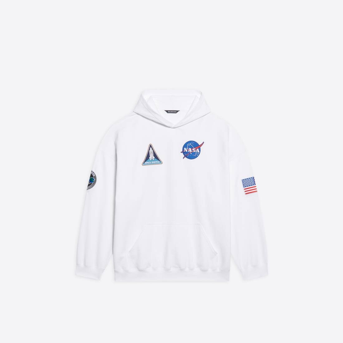 Space Boxy Hoodie in White - 1