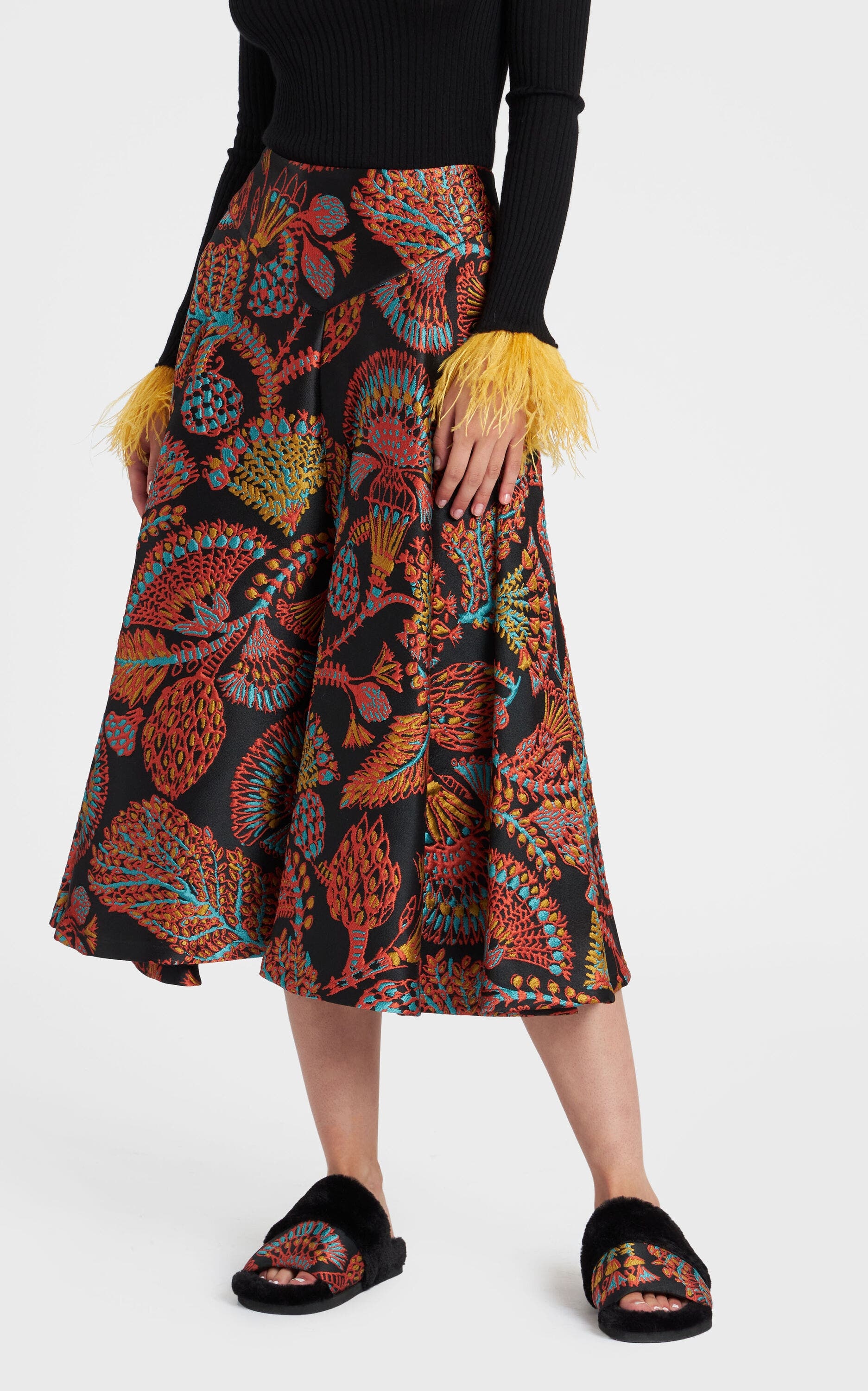 La DoubleJ Milano Skirt Jacquard Sicomore Black at Nordstrom - 1