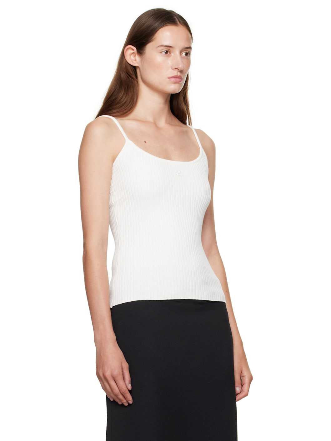 White Reedition Rib Knit Tank Top - 2