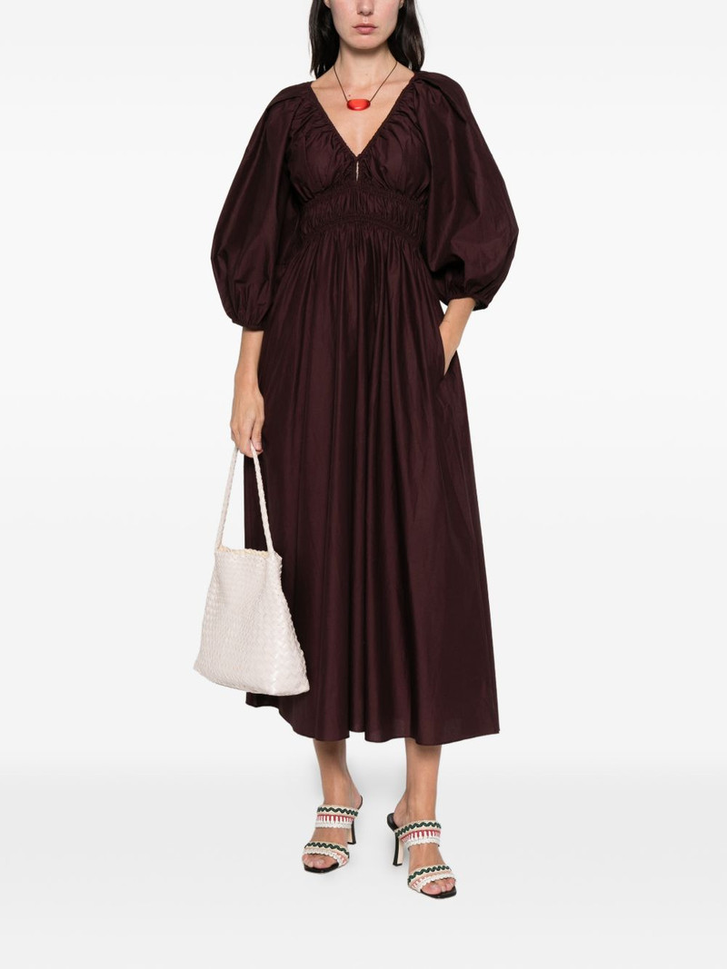 MATTEAU shirred plunge button midi dress outlook