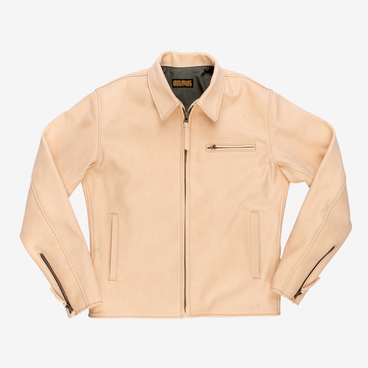 IHSB-BB-NAT Iron Heart x Simmons Bilt Natural Horsehide Jacket - The Bareback - 1